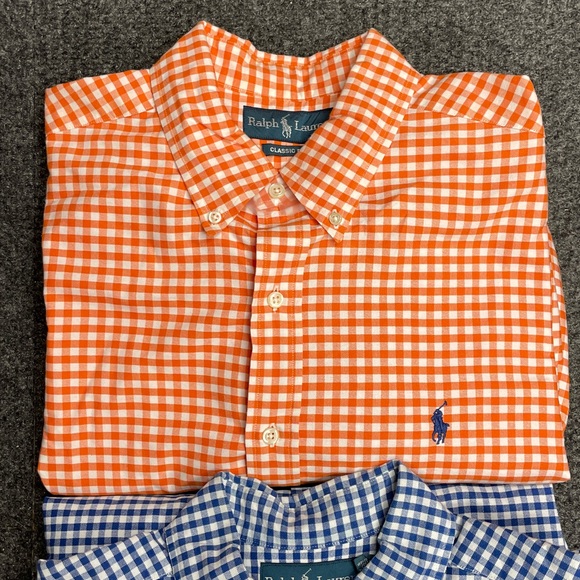 Polo Ralph Lauren Lot of 2 Mens button down dress shirts gingham checked NWOT - Picture 2 of 5